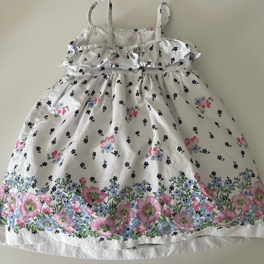 Janie and Jack Baby Girls Dress White with Pink Flowers Size 18 to 24 Months - Picture 3 of 8